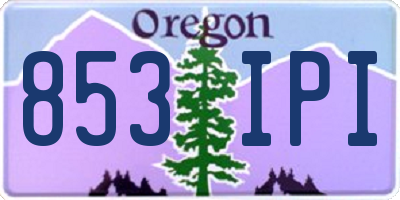 OR license plate 853IPI