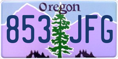 OR license plate 853JFG