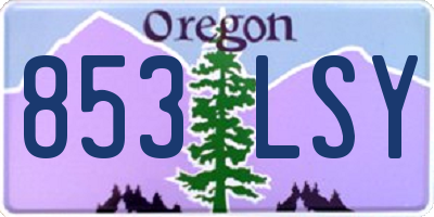 OR license plate 853LSY