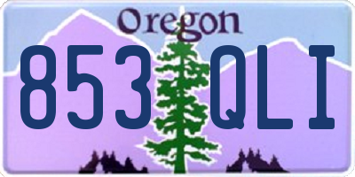 OR license plate 853QLI