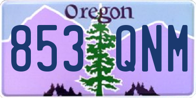 OR license plate 853QNM