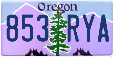 OR license plate 853RYA
