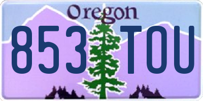 OR license plate 853TOU