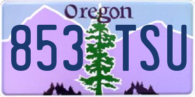 OR license plate 853TSU