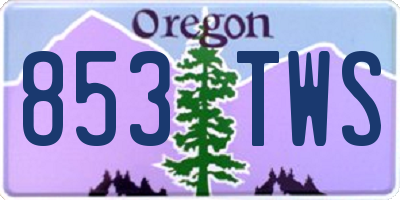 OR license plate 853TWS