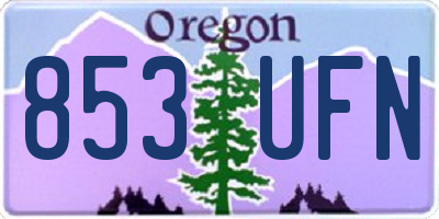 OR license plate 853UFN