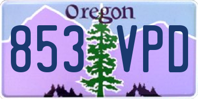 OR license plate 853VPD