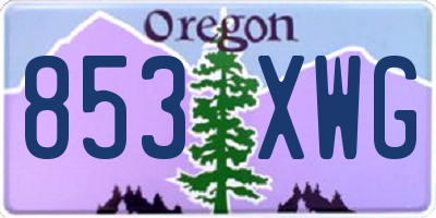 OR license plate 853XWG