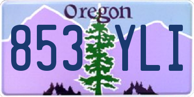 OR license plate 853YLI