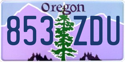 OR license plate 853ZDU