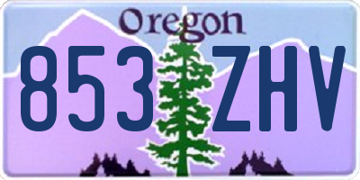 OR license plate 853ZHV