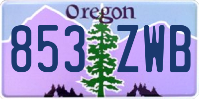 OR license plate 853ZWB