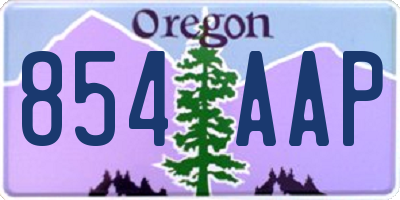 OR license plate 854AAP
