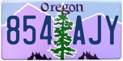 OR license plate 854AJY