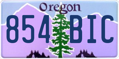OR license plate 854BIC
