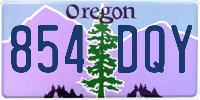 OR license plate 854DQY
