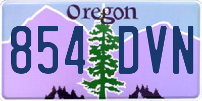 OR license plate 854DVN