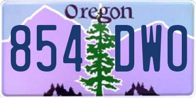 OR license plate 854DWO