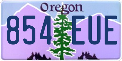 OR license plate 854EUE