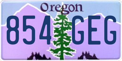 OR license plate 854GEG