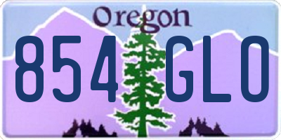 OR license plate 854GLO