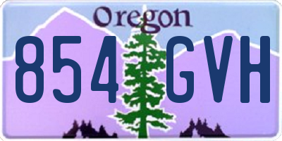 OR license plate 854GVH