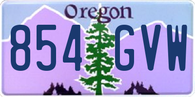 OR license plate 854GVW