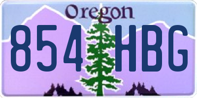 OR license plate 854HBG