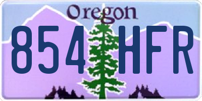 OR license plate 854HFR