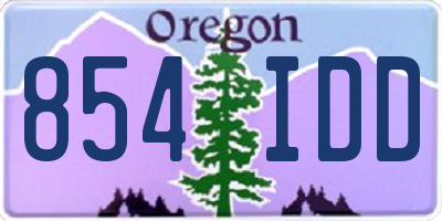 OR license plate 854IDD