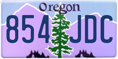OR license plate 854JDC