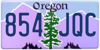 OR license plate 854JQC