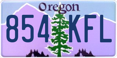 OR license plate 854KFL