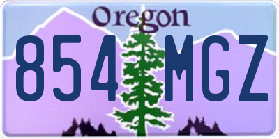 OR license plate 854MGZ