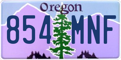 OR license plate 854MNF