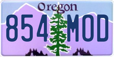 OR license plate 854MOD