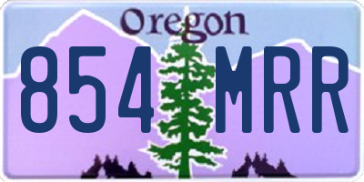 OR license plate 854MRR