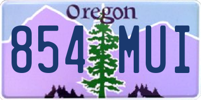 OR license plate 854MUI