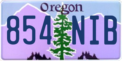 OR license plate 854NIB