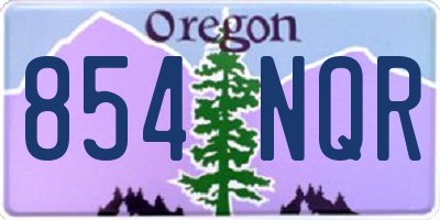 OR license plate 854NQR