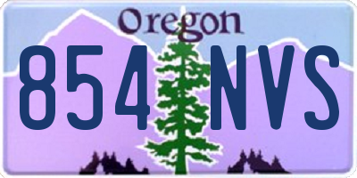 OR license plate 854NVS