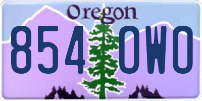 OR license plate 854OWO