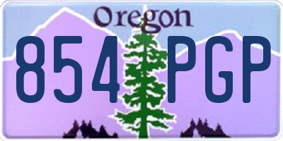 OR license plate 854PGP
