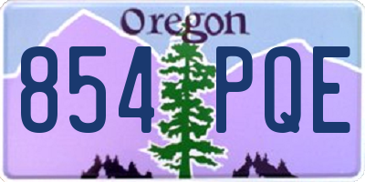 OR license plate 854PQE