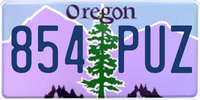 OR license plate 854PUZ