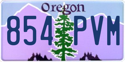 OR license plate 854PVM