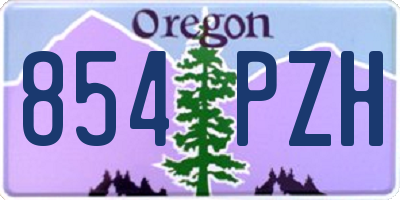 OR license plate 854PZH