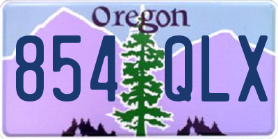 OR license plate 854QLX