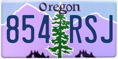 OR license plate 854RSJ