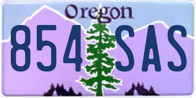 OR license plate 854SAS